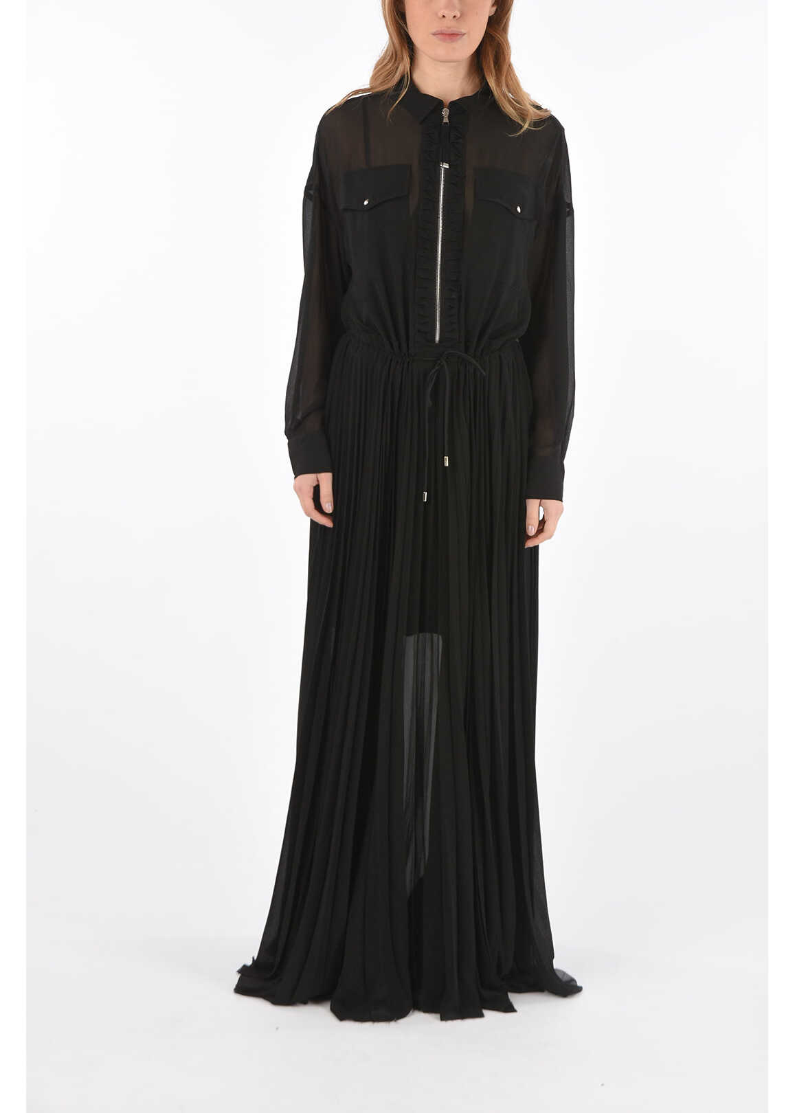 Diesel Black Gold Sheer D-Rani Floor Length Dress With Zip* Black image0