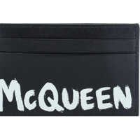 Portofele Alexander McQueen pentru Barbati - Portofele Alexander McQueen Card Holder BLACK/WHITE Barbati (BM 9982862) - B-mall.ro