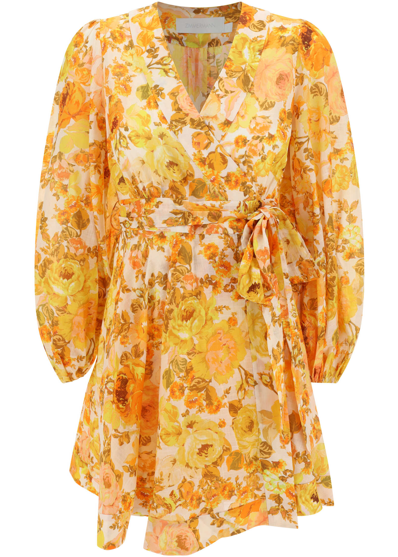 ZIMMERMANN Mini Raie Dress YELLOW/ORANGE FLORAL