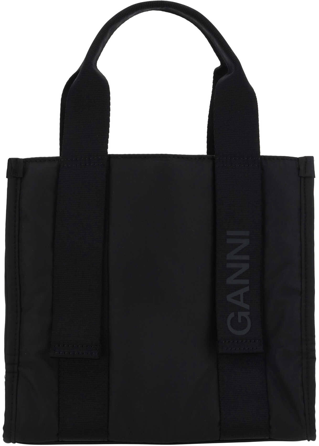 Ganni Recycled Tech Tote Bag BLACK image4