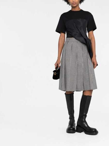 Tricouri Alexander McQueen Draped Hybrid T-Shirt BLACK Femei (BM 9984671) 2