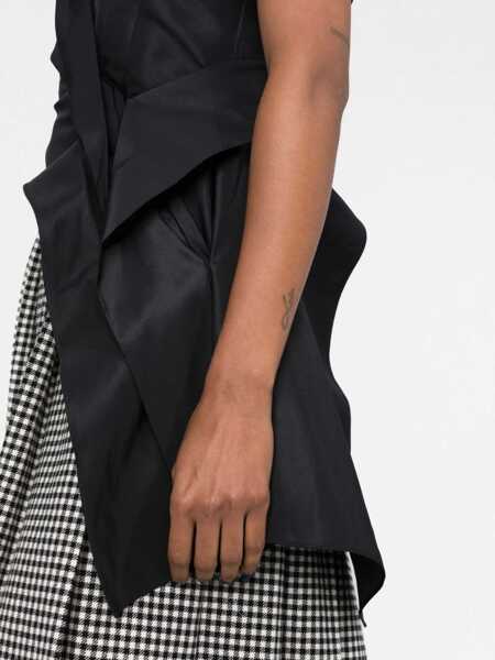 Tricouri Alexander McQueen Draped Hybrid T-Shirt BLACK Femei (BM 9984671) 3