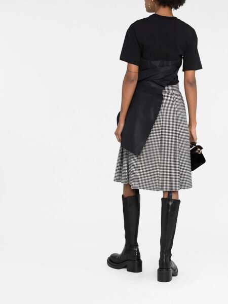 Tricouri Alexander McQueen Draped Hybrid T-Shirt BLACK Femei (BM 9984671) 4