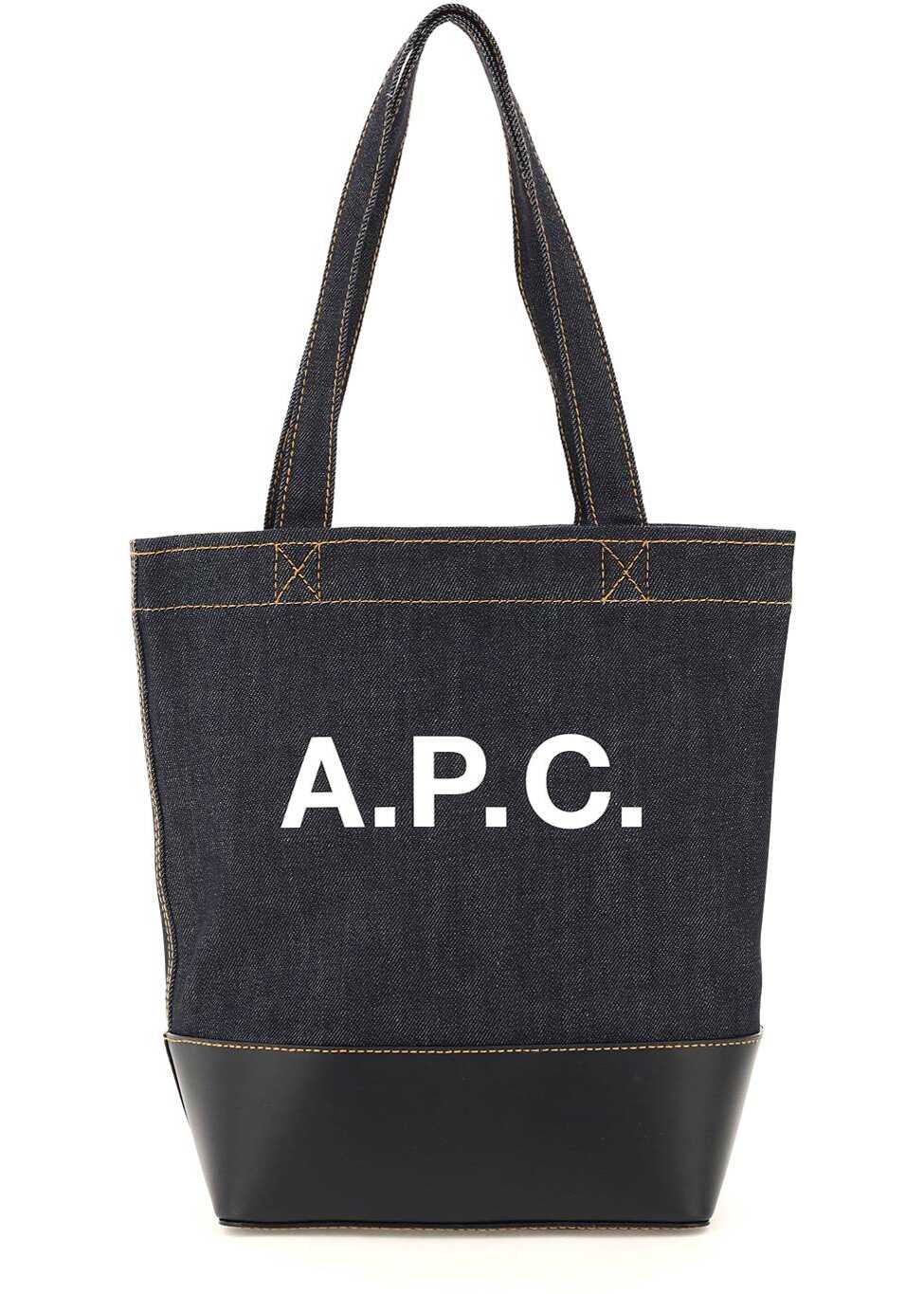 A.P.C. Axel Small Denim Tote Bag DARK NAVY