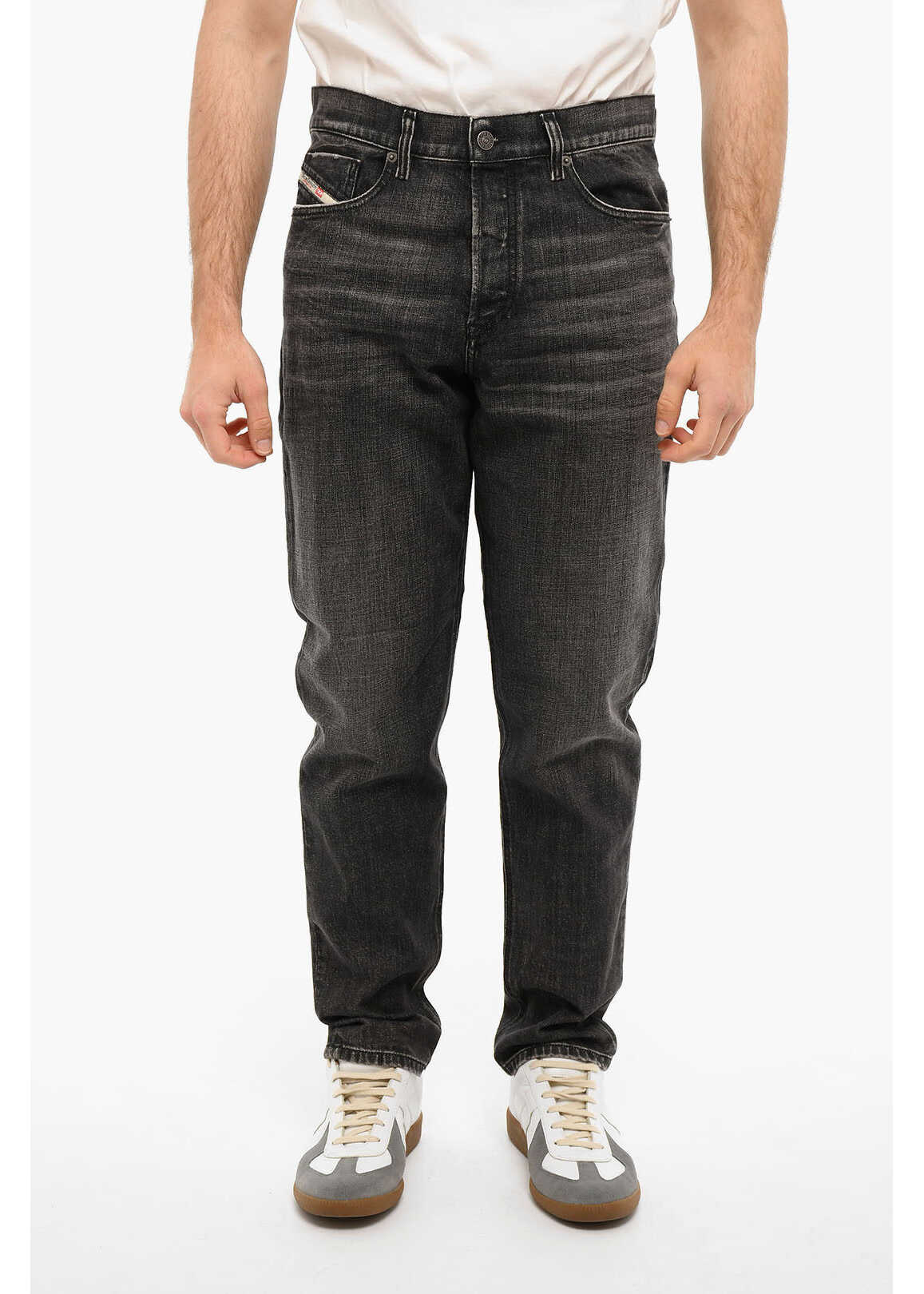 Diesel Mid-Waisted D-Fining Tapered Jeans Gray