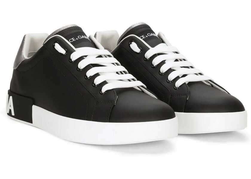 Sneakers Dolce & Gabbana Leather Sneaker NERO/ARGENTO Barbati (BM 9999479) 2