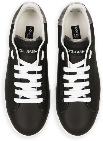 Sneakers Dolce & Gabbana Leather Sneaker NERO/ARGENTO Barbati (BM 9999479) 4