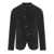 Emporio Armani EMPORIO ARMANI BLACK RIBBED JACKET WITH MANDARIN COLLAR Black