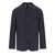 Emporio Armani EMPORIO ARMANI NAVY BLUE PINSTRIPE JACKET WITH MANDARIN COLLAR Blue