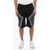 Neil Barrett Neoprene Modernist Bermuda Shorts With Bandana Motif Details Black