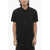 Neil Barrett Loose Fit Two Buttons Polo Shirt With Piercing Detail Black