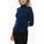 Aspesi Turtleneck Ribbed Wool Blend Sweater Blue