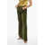 True Royal Corduroy Low-Waist Pants With Flared Fit Green