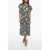 Stella McCartney Silk Peplo Dress With Floral Pattern Black & White