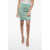 Versace Garden Monogram Patterned Knitted Miniskirt Light Blue