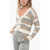 Peserico Striped Distressed Cardigan With Sequines Multicolor