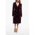 Stella McCartney Velvet Asymmetric Dress With V Neckline Burgundy