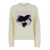 Ganni White Crewneck Sweater With Ganni Love Intarsia In Wool Woman WHITE