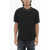 Neil Barrett Solid Color Easy Fit Crew-Neck T-Shirt With Shirting Sleeves Black