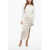 P.A.R.O.S.H. Stretchy Lurex Knitted Dress With Draw-String Beige