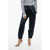 SA SU PHI Silk Satin Sweatpants With Cuffs Blue