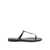 Saint Laurent Saint Laurent Cassandra Leather Flat Sandals Black