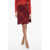 Burberry Cool Wool Pleated Skirt With Check Motif Red