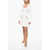 Balmain Pleated Ribbed Dress With Decorative Buttons White