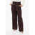 Golden Goose Gabardine Wide-Leg Pants With Logo Brown