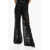 Alberta Ferretti Georgette Pants With Embroidered Check Motif Black