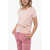 Armani Ea7 Crew Neck Stretch Cotton T-Shirt Pink