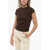 Rick Owens Luxor Crew Neck Slim Fit T-Shirt Brown