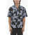 Neil Barrett Boxy Fit Floral Motif Shirt Blue