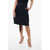 AMI ALEXANDRE MATTIUSSI Virgin Wool Skirt With Pleated Effect Belt Blue