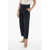 Fabiana Filippi Wide-Leg Cropped Pants With Half Belt Blue