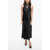 Off-White Satin Cut-Out Dress With Crossed Buckle Detail Black