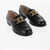 TOD'S Leather Bit Loafers With Golden Detail Black