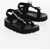 Moschino Love Solid Color Sandals With Touch Strap Closure And Logoed Black