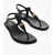 Michael Kors Michael Leather Mallory Thong Sandals With Golden Monogram Black