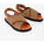 Marni Leather And Raffia Sandals With Buckle Closure Brown