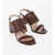 TOD'S Laser Cut Leather Sandals With Wooden Heel 5,5Cm Brown