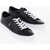 Ralph Lauren Leather Low Top Sneakers With Contrasting Sole Black