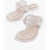 Tory Burch All Over Rhinestone Lrather Thong Sandals Silver