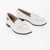 Moschino Love Patent Leather College Penny Loafers With Round Toe White