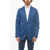 Cruna Flax And Cotton Side Vents Notch Lapel Chelsea 2-Button Blaz Blue