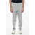 BerWich Two-Tone Striped Casual Pants With Elastic Waistband Blue