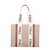 Chloe Chloé Linen Woody Tote Bag WHITE - BROWN 1