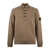 Stone Island Stone Island Lambswool Half-Zip Button-Down Sweater Walnut Beige