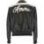 AMIRI Black Bomber Jacket With Logo Detail In Leather Man Black