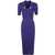 Balmain Balmain Short Sleeves Open Neck Vichy Midi Long Dress Clothing BLUE